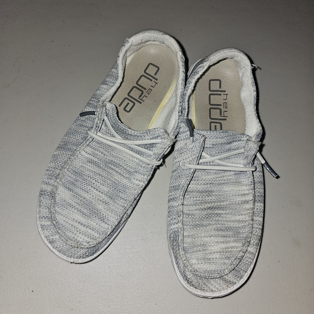 Hey Dude Light Gray Slip-On Shoes Sz 9